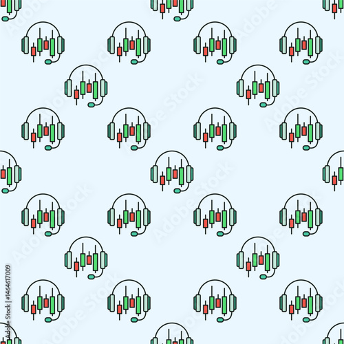AI Trading Bot Support or Chatbot vector colored seamless pattern