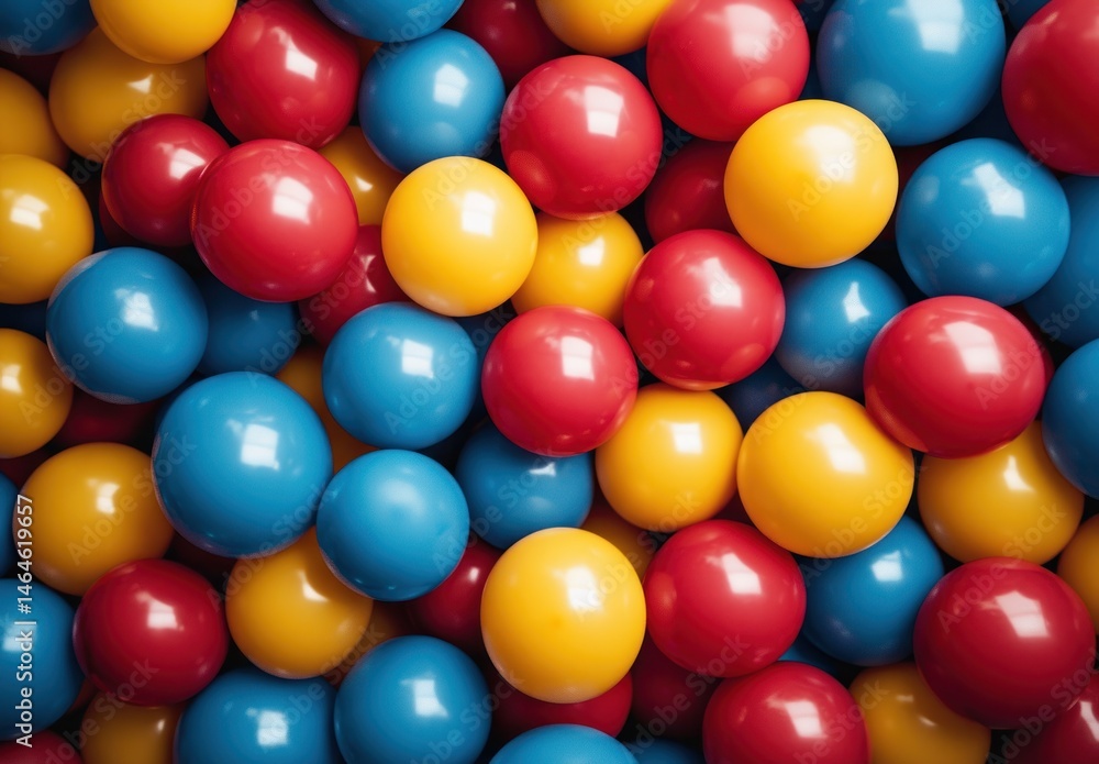 Colorful Playful Balls in Red, Yellow, and Blue Arrangement Ideal for Fun and Playful Settings Colorful Playful Balls in Red, Yellow, and Blue Arrangement Ideal for Fun and Playful Settings