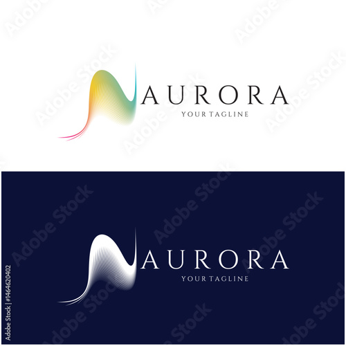 aurora logo design icon illustration vector template