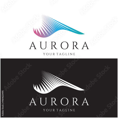 aurora logo design icon illustration vector template