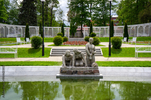 Obraz na płótnie Ogród Różany w Parku Planty, Białystok, Podlasie w salonie