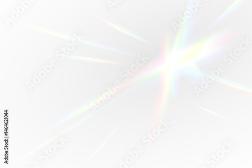 Crystal rainbow light explosion PNG with vibrant beams