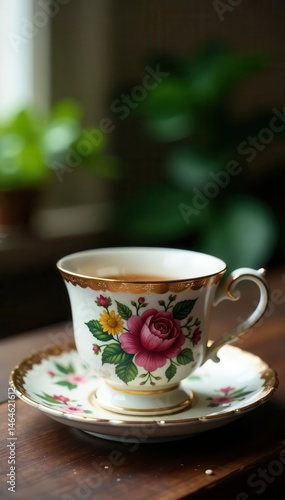 Wallpaper Mural Hand-painted teacup, intricate detail, rustic charm, handmade, clay, vintage Torontodigital.ca