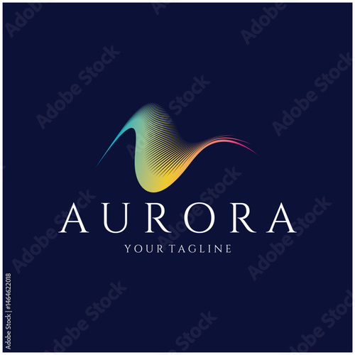 aurora logo design icon illustration vector template