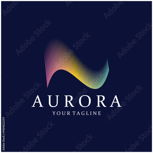 aurora logo design icon illustration vector template