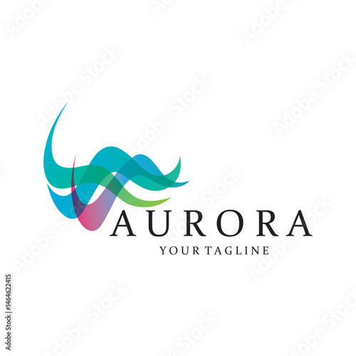 aurora logo design icon illustration vector template