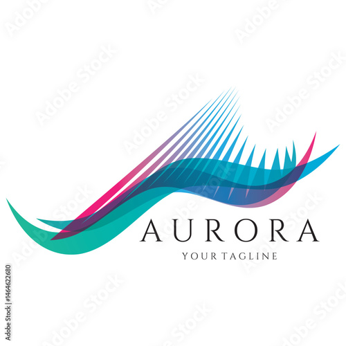 aurora logo design icon illustration vector template