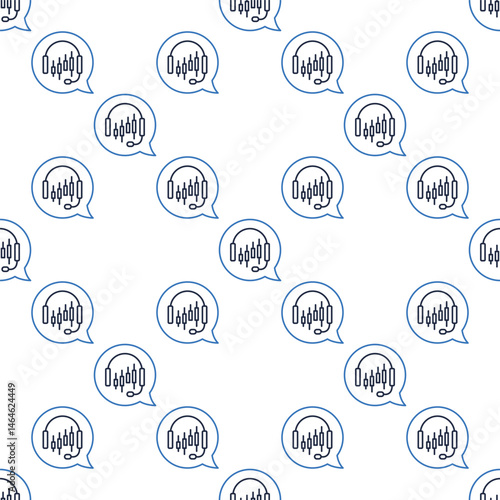 Automated Crypto Trading vector seamless pattern in outline style