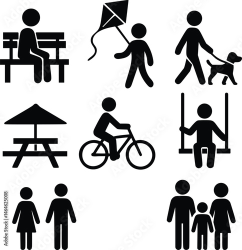 Family and Outdoor Leisure Silhouettes