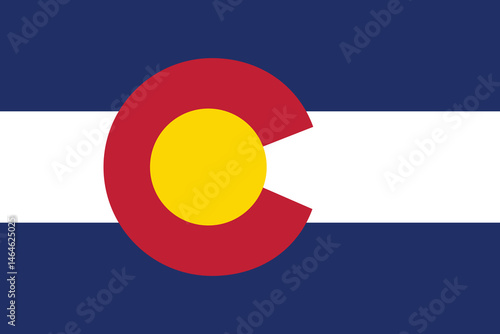 Colorado State Flag. Colorado American State Flag Official Color and Proportion.