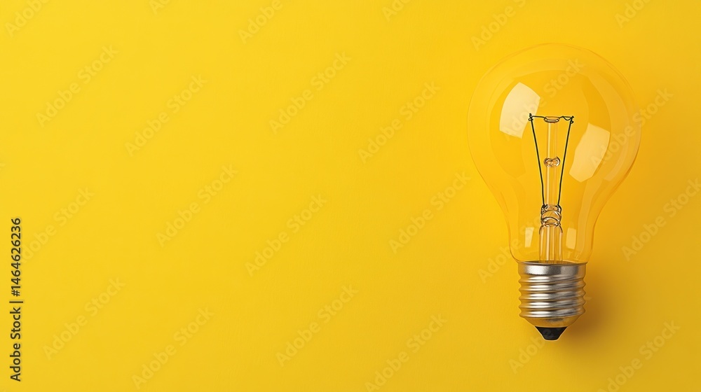 Bright yellow light bulb idea innovation concept Bright yellow light bulb idea innovation concept
