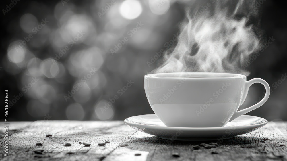 Fototapeta premium Steaming hot coffee cup