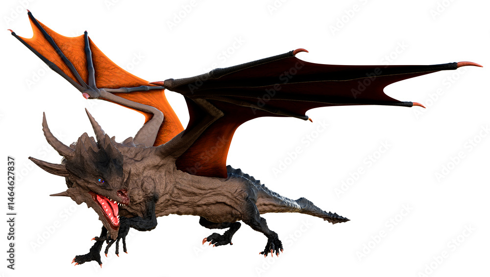 Fototapeta premium 3D Rendering Fairy Tale Dragon on White