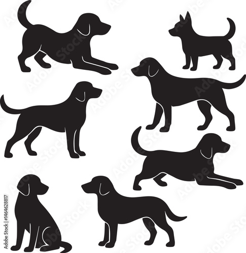 dog shadow. vector silhouette of a dog on a white background
