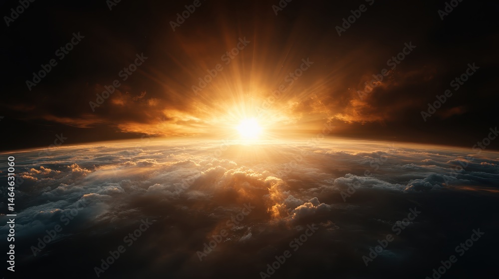 A breathtaking view of the Earth illuminated by a dramatic sunrise from space, showcasing the beauty and power of nature through the intricate interplay of light and clouds. A breathtaking view of the Earth illuminated by a dramatic sunrise from space, showcasing the beauty and power of nature through the intricate interplay of light and clouds.