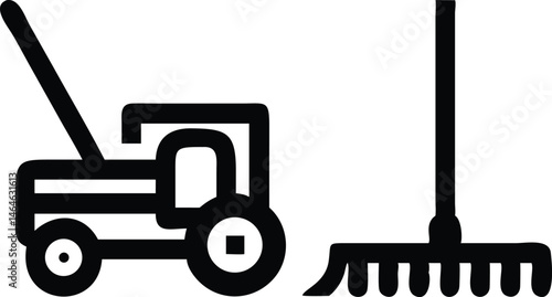 Rake Tractor for Efficient Hay and Crop Raking in Agriculture