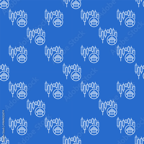 Cryptocurrency Candlestick Chart and Trading Bot vector linear seamless pattern