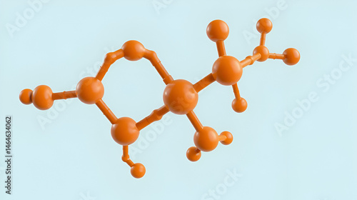 Beta Carotene, provitamin A, is an organic red-orange pigment in plants and fruits. Molecular model. 3D rendering