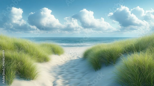 Fototapeta Naklejka Na Ścianę i Meble -  Sun-drenched beach path