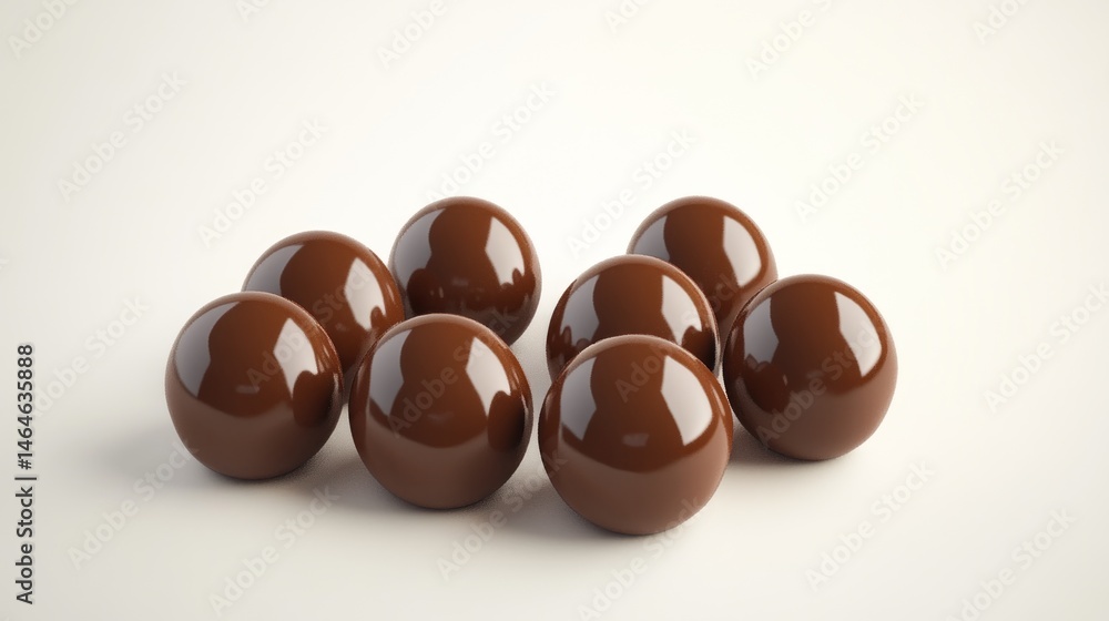 A Delightful Cluster of Shiny Brown Chocolate Spheres