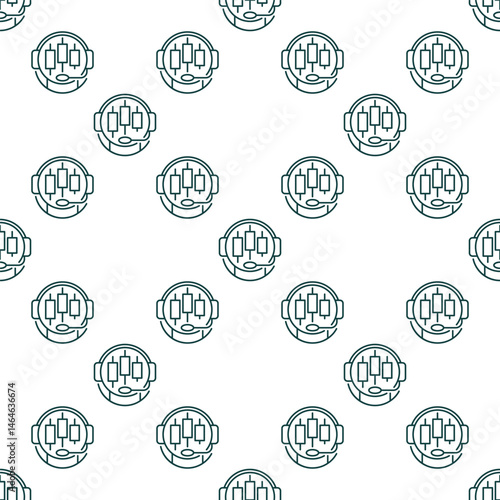 Crypto Trading Bot vector Online Automation Tools seamless pattern in thin line style