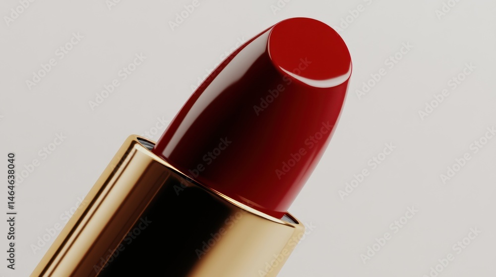 Luxury Red Lipstick: A Close-Up of Elegance and Beauty