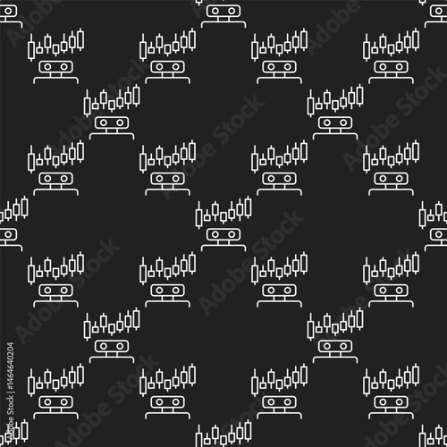 Trading Bot vector Automation Tools outline simple seamless pattern