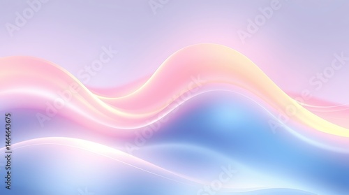 Wallpaper Mural Watercolor painting of smooth, glowing, bioluminescent gradient waves.  3D rendering creates subtle depth.  The modern design uses soft lighting, natural light effects, and fluid brushstrokes Torontodigital.ca
