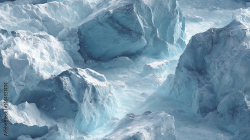 Realistic 3D Rendering of Arctic Ice Wall Landscape