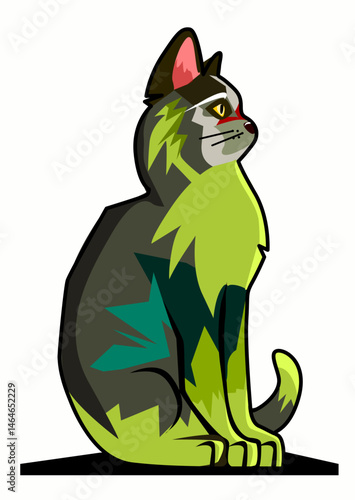Illustration of a colored abstract cat