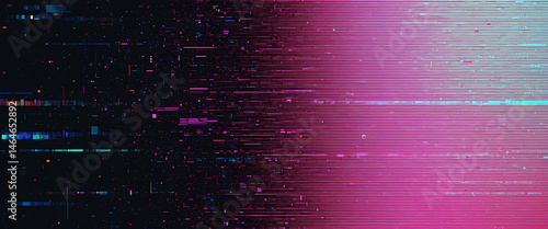 Abstract digital glitch grunge texture in pink and black creating modern visuals