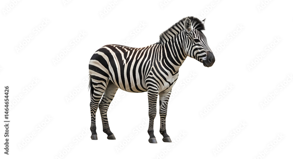 Fototapeta premium Striped Zebra Wildlife Animal Photo isolated on white background