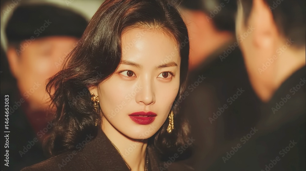 Fototapeta premium Dramatic Dinner at a Mansion, A tense family gathering reveals buried secrets and betrayal over inheritance, set against the backdrop of opulence and family ties.