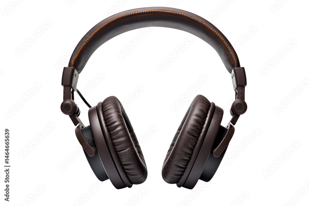 Fototapeta premium Acoustic Escapism: An overhead view showcasing professional-grade headphones, designed for music, audio, and the immersive world of sound.