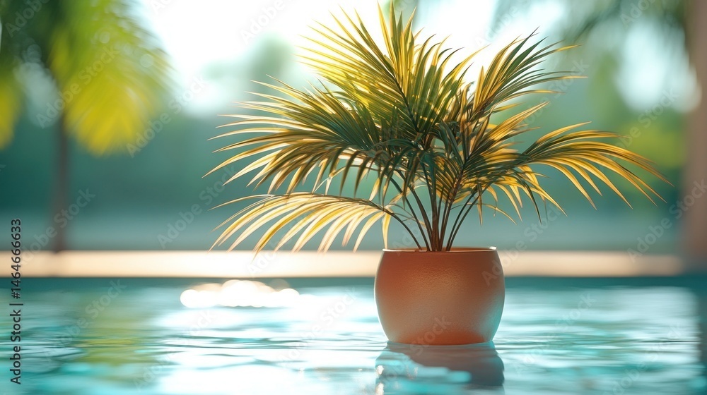 Obraz premium Tropical plant by pool