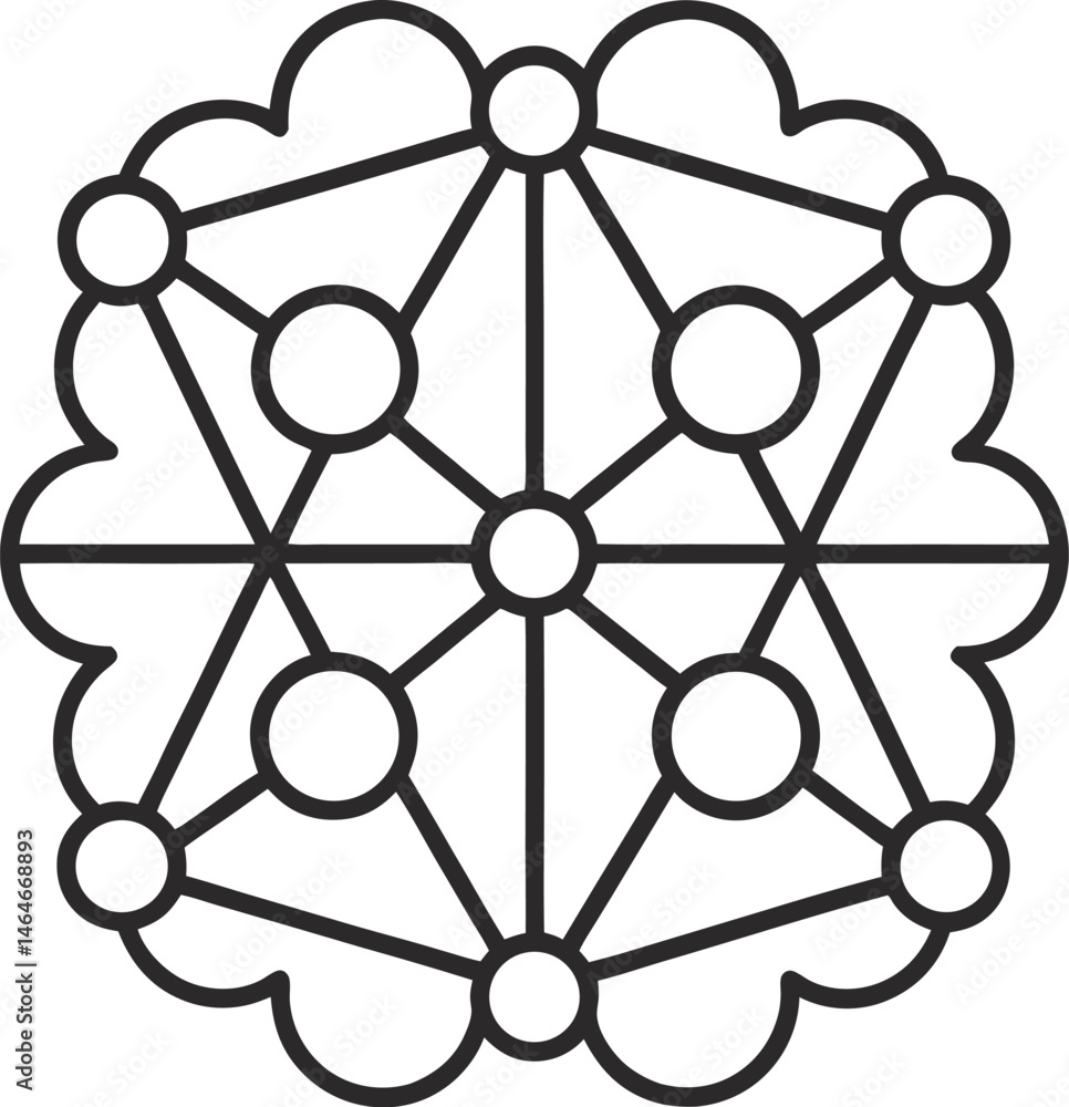 Black Silhouette Vector of Neural Network Structure Black Silhouette Vector of Neural Network Structure