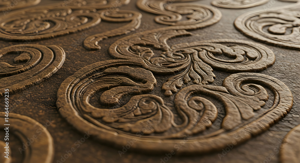 Obraz premium Intricate Brown Ornate Design Texture Background Elegant Luxury Wallpaper