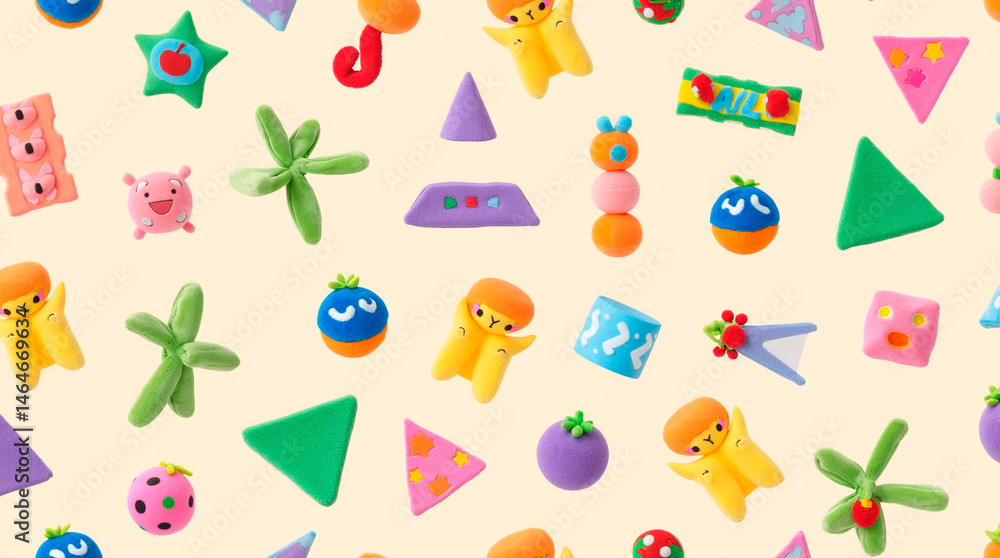 Fun colorful baby toys seamless pattern. Abstract retro style children's art background for kids, fashion design with geometric mosaic shapes. Fun colorful baby toys seamless pattern. Abstract retro style children's art background for kids, fashion design with geometric mosaic shapes.