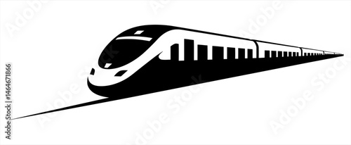 High-Speed Train Illustration Modern Rail Transportation Vector Graphic