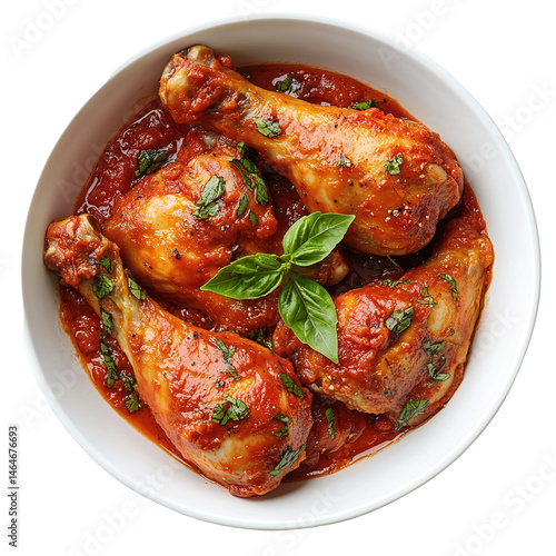 Chicken leg / drumstick curry or Murg Tangri/tangdi masala. Served in a bowl over moody background. Selective focus