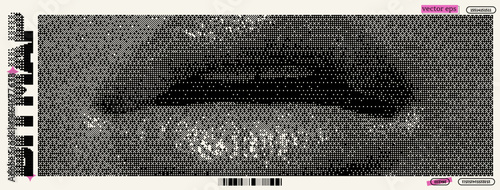 Exploration of pixel art and dadaism in a contemporary representation of lips and expressive imagery