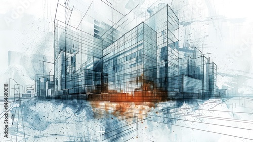 Abstract cityscape architectural design