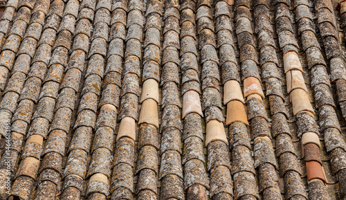 Antique Spanish roof tiles on the island of Mallorca
