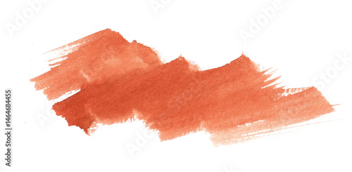 Colorful watercolor spot on isolated white background. Orange or peach blot. Colored aquarelle simple. Hand drawn watercolor splotch