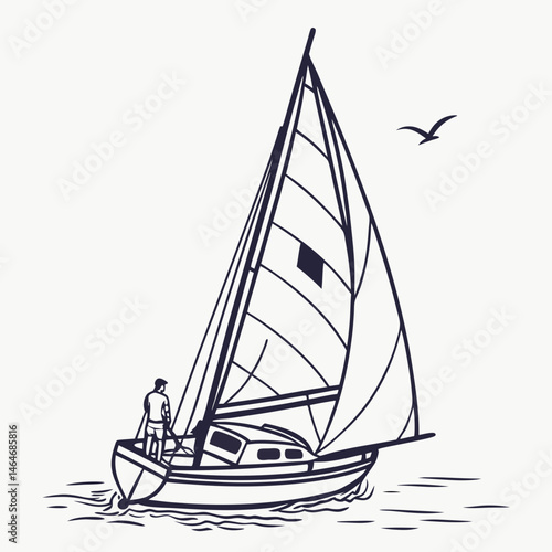 sailing ship on a white background