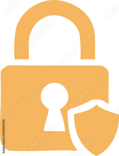 golden lock icon element, including classic padlocks, heart-shaped locks, and locks integrated with shields. 