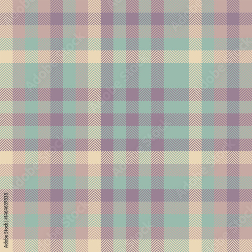 Elegant pastel plaid pattern.  Soft, muted tones create a calming, versatile design perfect for textiles, websites, or packaging.  The herringbone weave adds texture and visual interest.