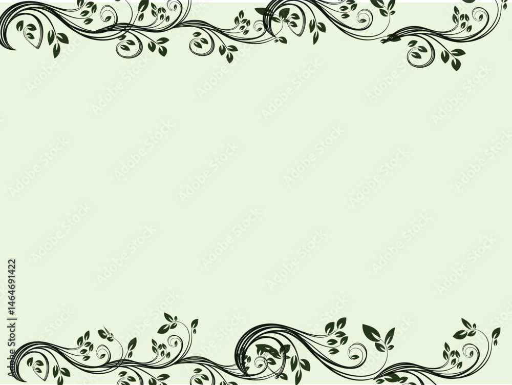 Elegant Green Floral Border Design for Invitations and Cards Elegant Green Floral Border Design for Invitations and Cards