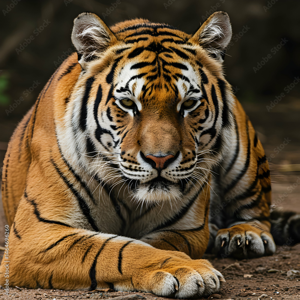Obraz premium Majestic Siberian Tiger: Stunning Close-Up Photo
