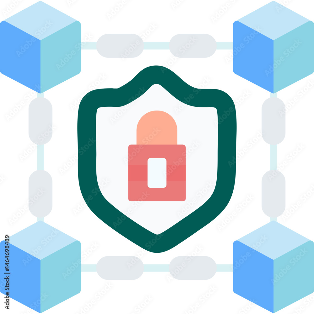 Obraz premium Blockchain Security Icon